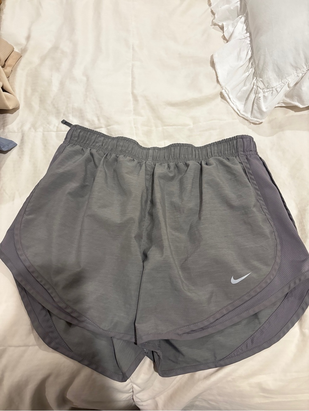 Nike Women's Light Grey Athletic Running Shorts